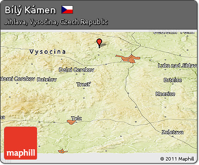 Physical Panoramic Map of Bílý Kámen