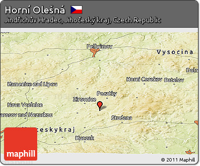Physical Panoramic Map of Horní Olešná