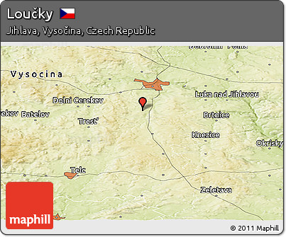 Physical Panoramic Map of Loučky