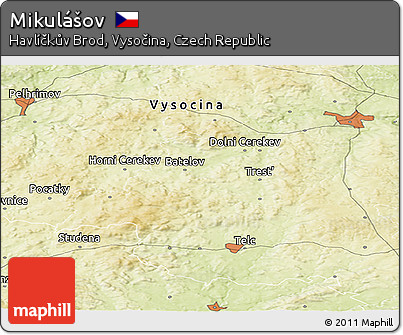 Physical Panoramic Map of Mikulášov