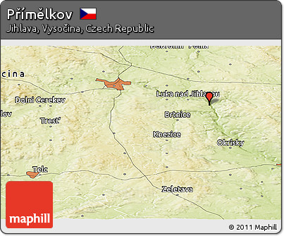 Physical Panoramic Map of Přímělkov