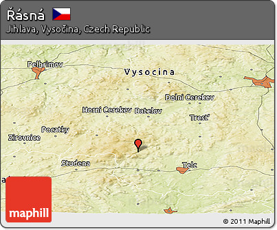 Physical Panoramic Map of Řásná