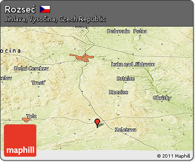 Physical Panoramic Map of Rozseč