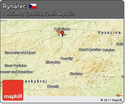 Physical Panoramic Map of Rynárec