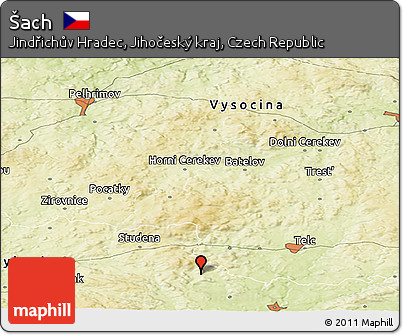 Physical Panoramic Map of Šach