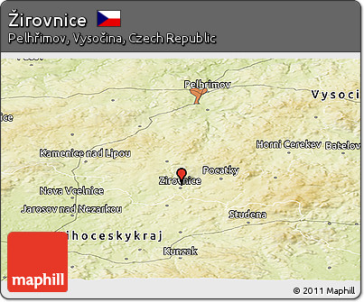 Physical Panoramic Map of Žirovnice