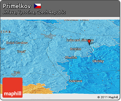 Political Panoramic Map of Přímělkov