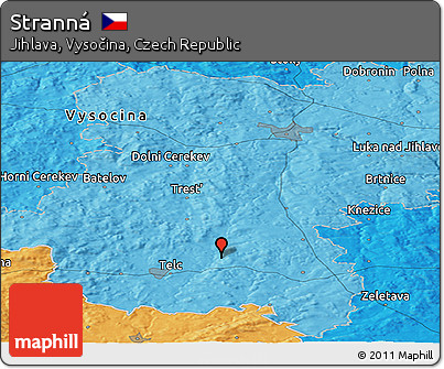 Political Panoramic Map of Stranná