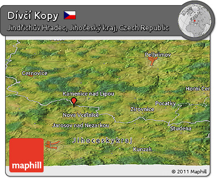 Satellite Panoramic Map of Dívčí Kopy