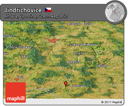Satellite Panoramic Map of Jindřichovice