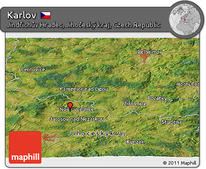 Satellite Panoramic Map of Karlov