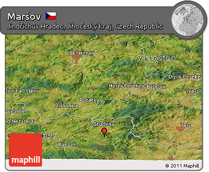 Satellite Panoramic Map of Maršov