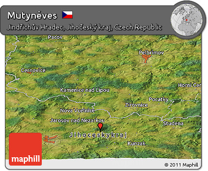 Satellite Panoramic Map of Mutyněves