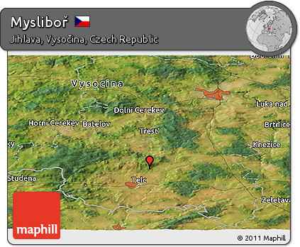Satellite Panoramic Map of Mysliboř