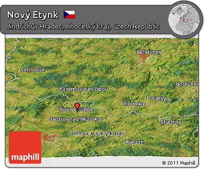 Satellite Panoramic Map of Nový Etynk