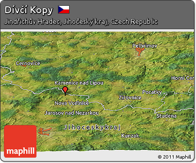 Satellite Panoramic Map of Dívčí Kopy