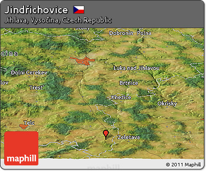 Satellite Panoramic Map of Jindřichovice