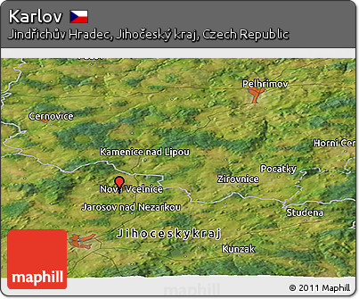 Satellite Panoramic Map of Karlov