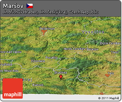 Satellite Panoramic Map of Maršov