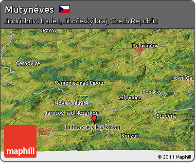 Satellite Panoramic Map of Mutyněves