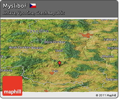 Satellite Panoramic Map of Mysliboř