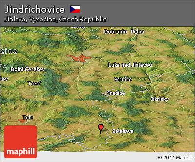 Satellite Panoramic Map of Jindřichovice