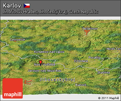 Satellite Panoramic Map of Karlov