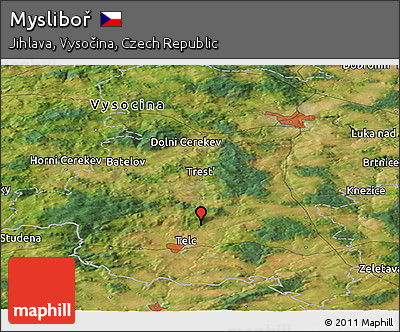 Satellite Panoramic Map of Mysliboř