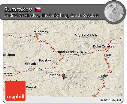 Shaded Relief Panoramic Map of Sumrakov