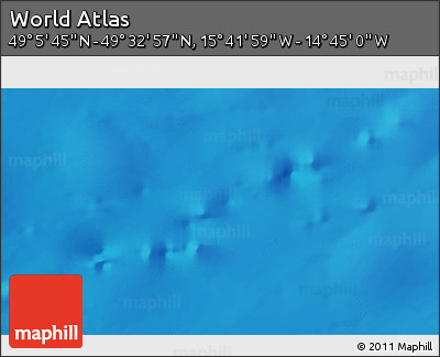 Shaded Relief 3D Map of the Area around 49° 19' 21" N, 15° 13' 29" W