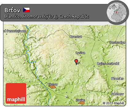 Physical 3D Map of Brťov