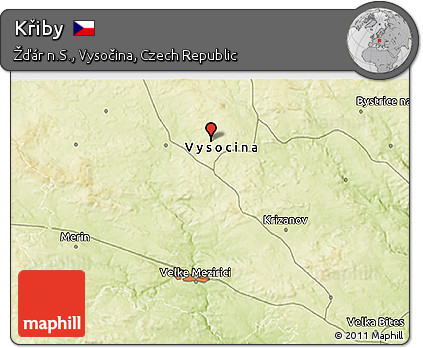 Physical 3D Map of Křiby