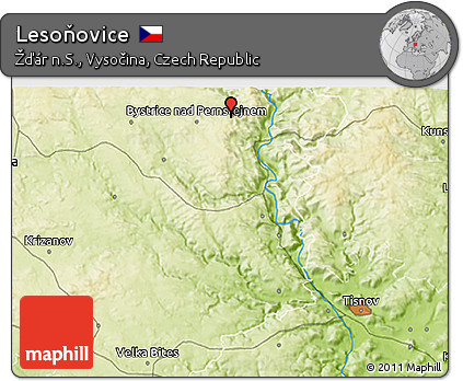 Physical 3D Map of Lesoňovice