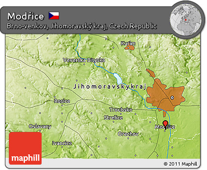 Physical 3D Map of Modřice