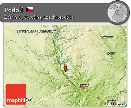 Physical 3D Map of Podolí