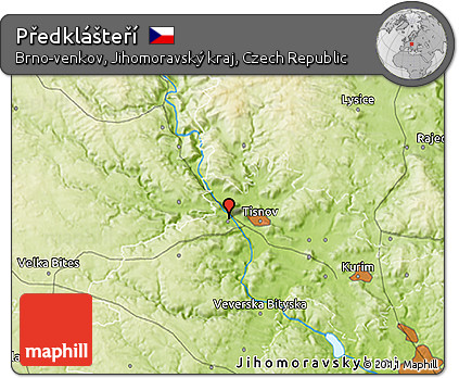 Physical 3D Map of Předklášteří