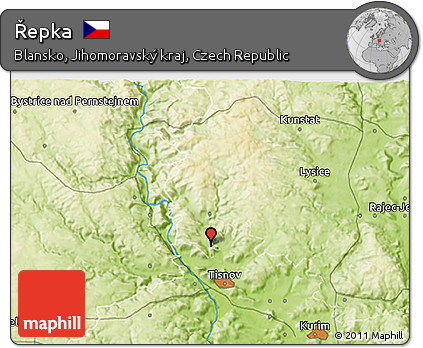 Physical 3D Map of Řepka