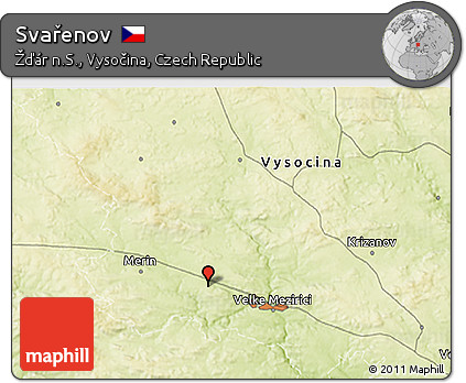 Physical 3D Map of Svařenov