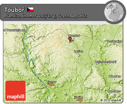 Physical 3D Map of Touboř