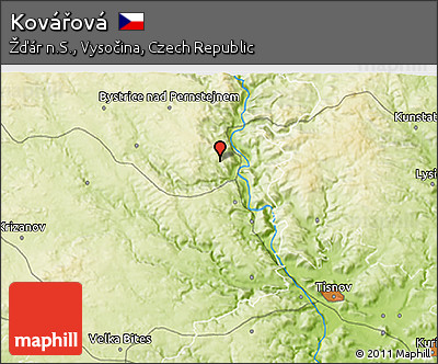 Physical 3D Map of Kovářová