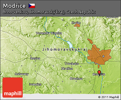 Physical 3D Map of Modřice