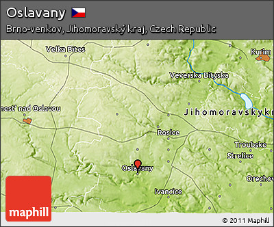 Physical 3D Map of Oslavany