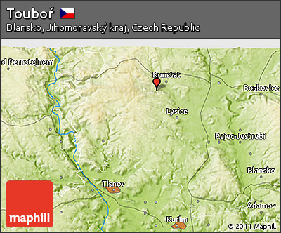Physical 3D Map of Touboř