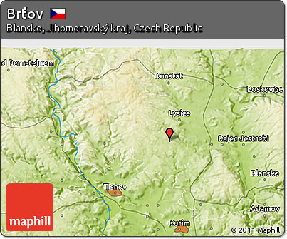 Physical 3D Map of Brťov