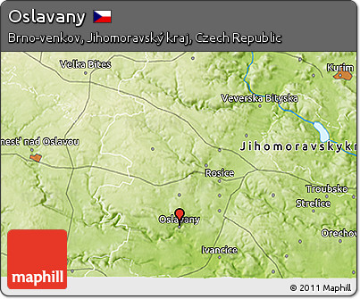 Physical 3D Map of Oslavany