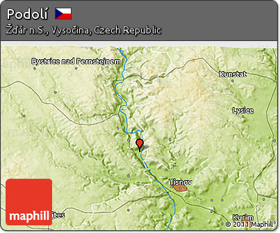 Physical 3D Map of Podolí