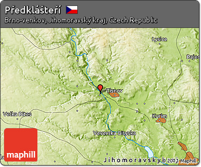 Physical 3D Map of Předklášteří