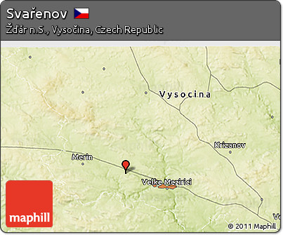 Physical 3D Map of Svařenov