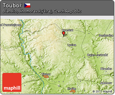 Physical 3D Map of Touboř
