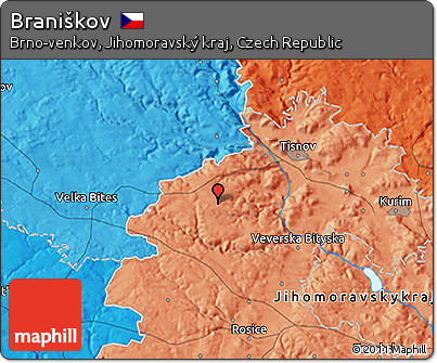 Political 3D Map of Braniškov